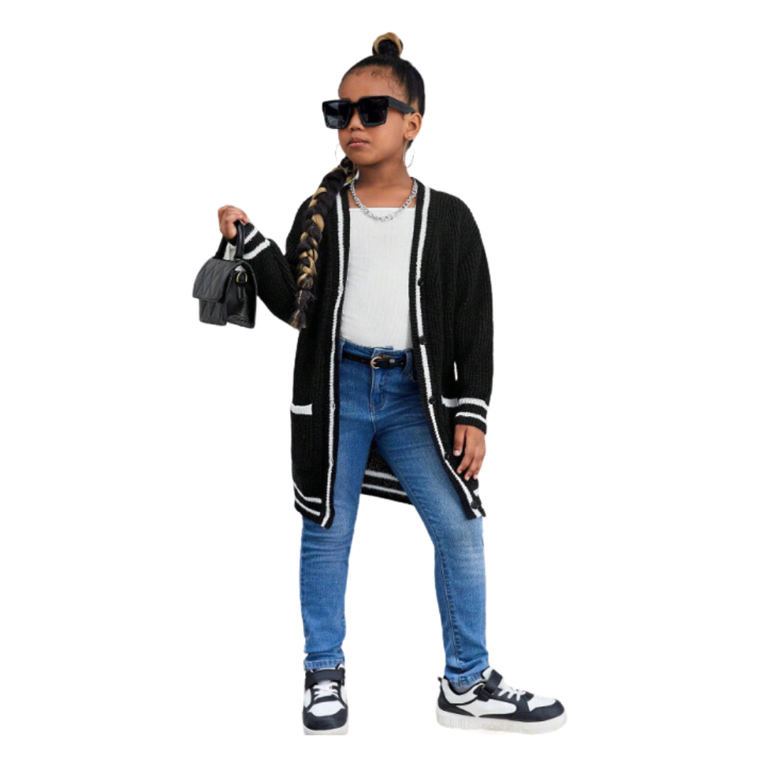 Girls Black Long Cardigan from Ashton's Corner kids at DRESSCODE, view 3