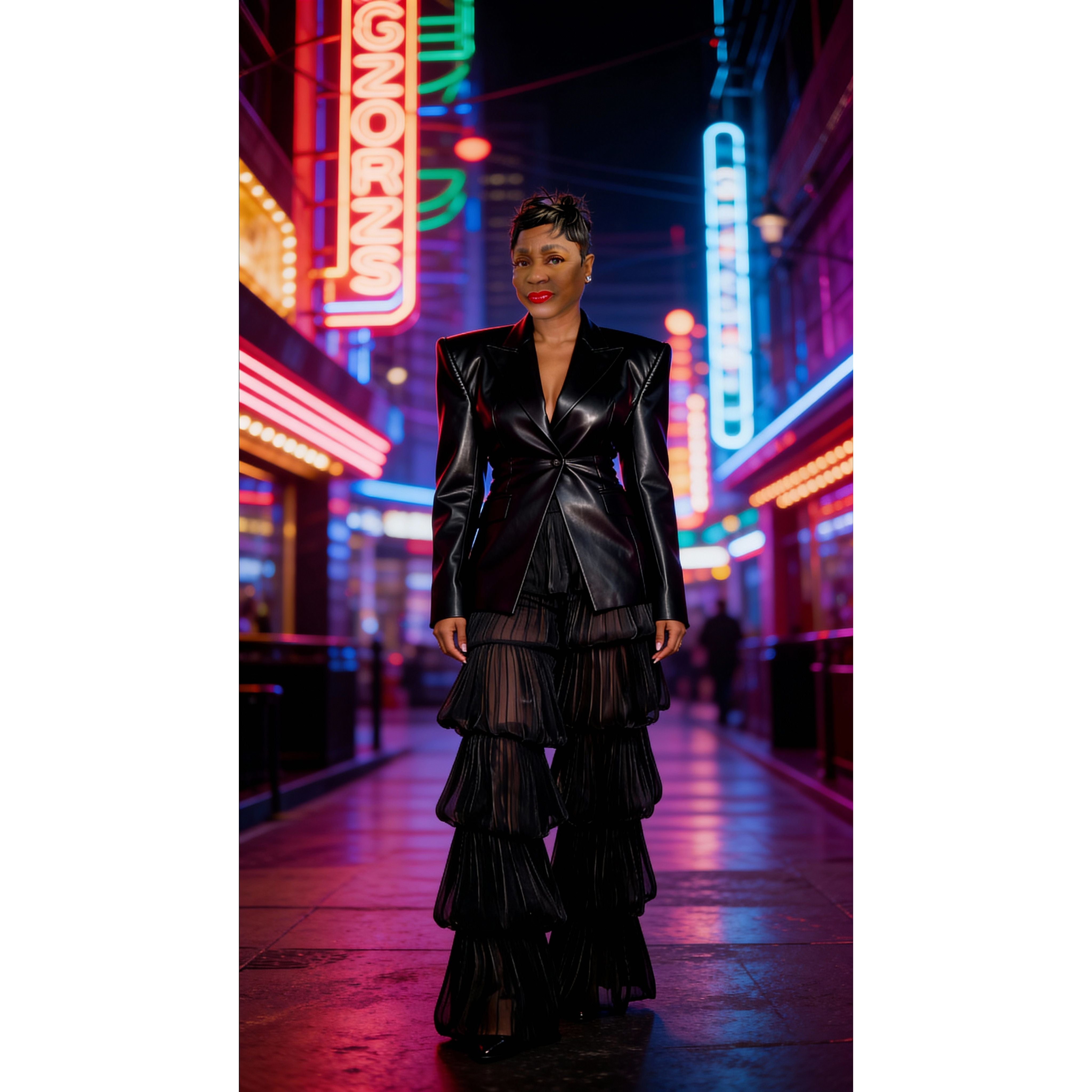 Plus Size Tiered Ruffled Organza Pants – Bubble Hem Statement Bottoms