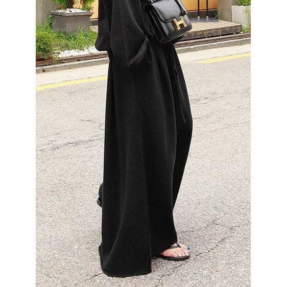 Loose Urban Grey Wide-Leg Pants with Elastic Waist