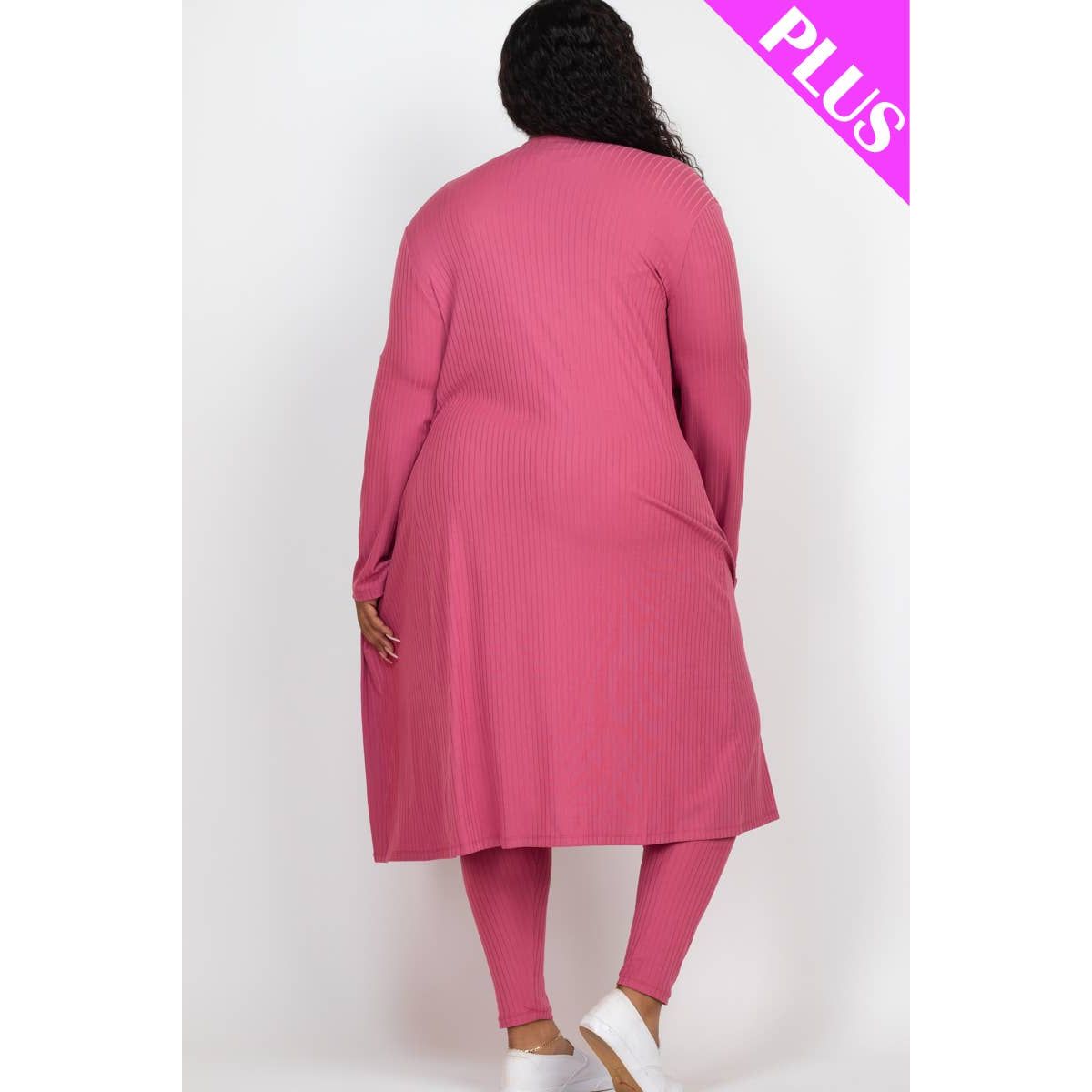 Plus Size Long Sleeve Cardigan & Pants Set