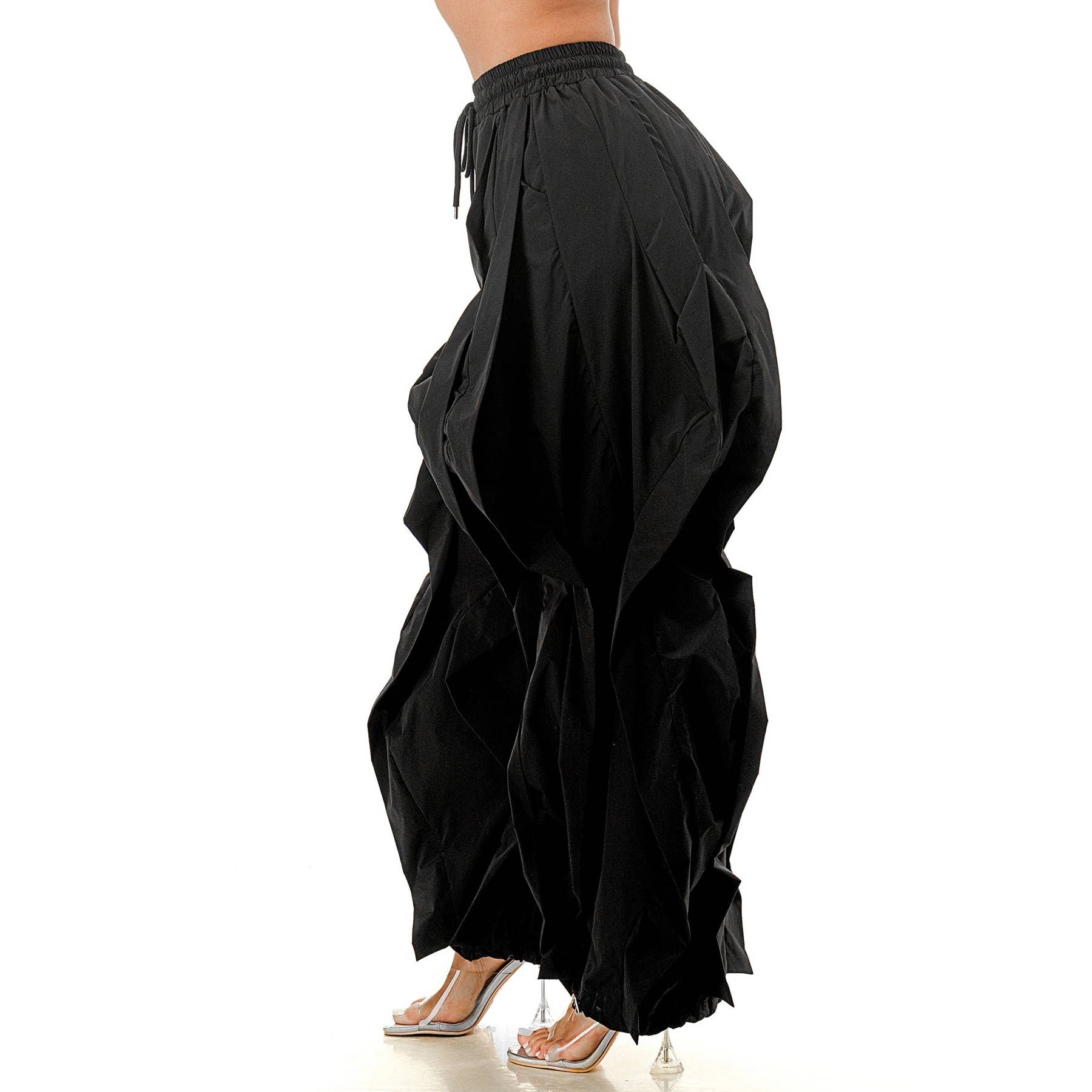 Oversized Wide Leg Ruffle Jogger Pants