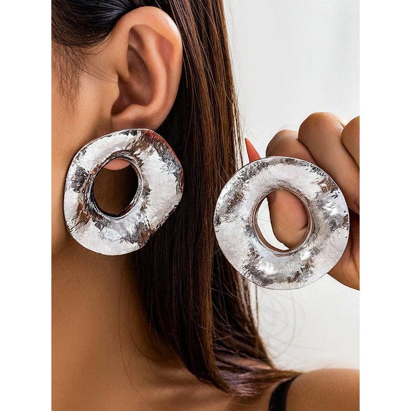 Geometric Hollow Solid Color Drop Earrings
