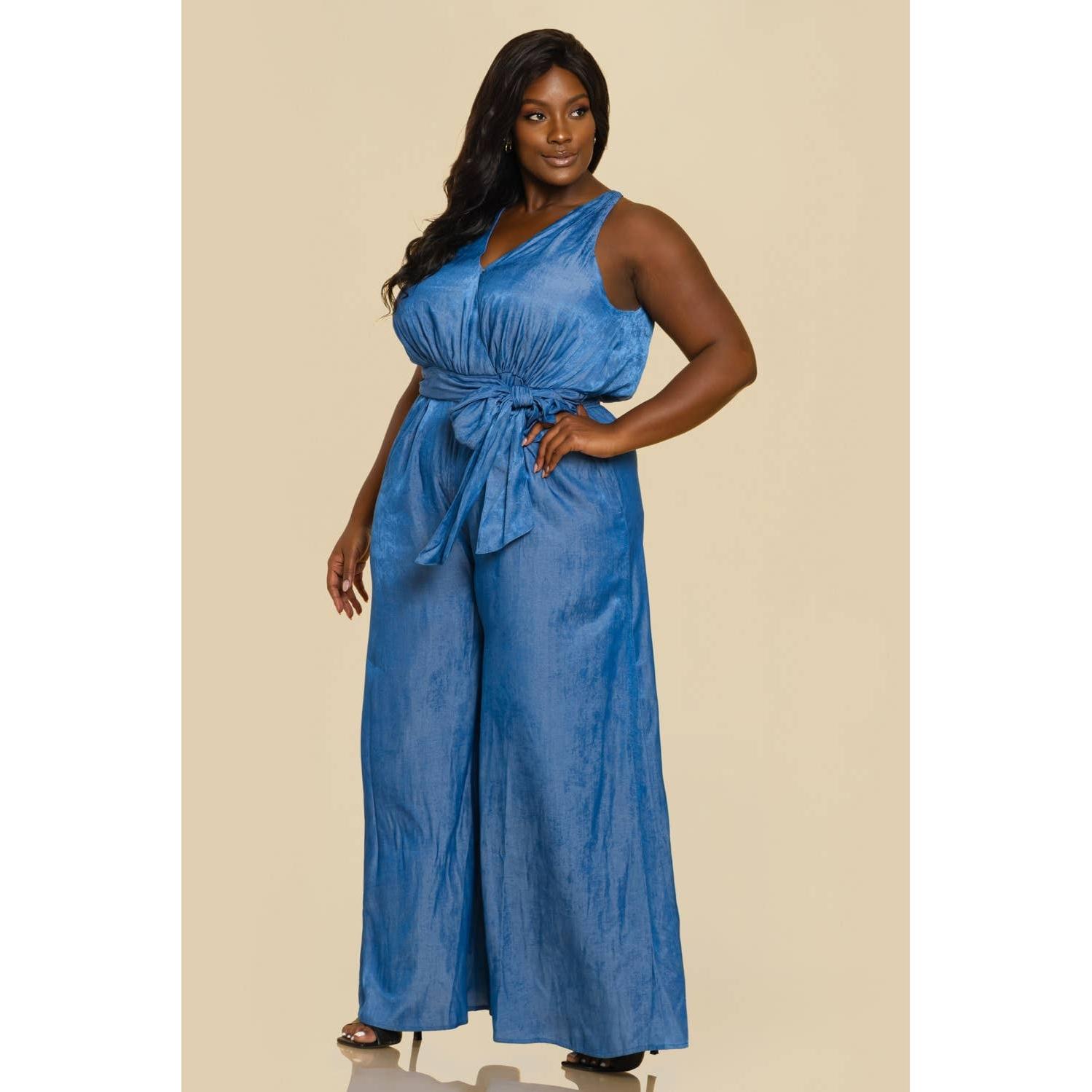 Curvy Girl Denim Diva Jumpsuit