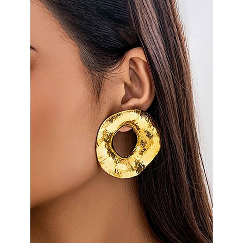 Geometric Hollow Solid Color Drop Earrings