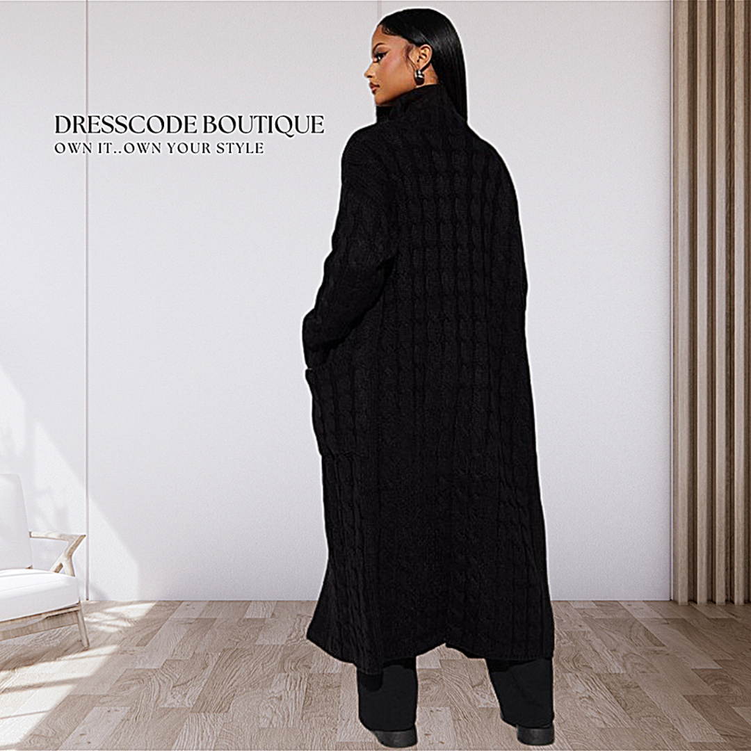 Cable Knit Long Cardigan Sweater