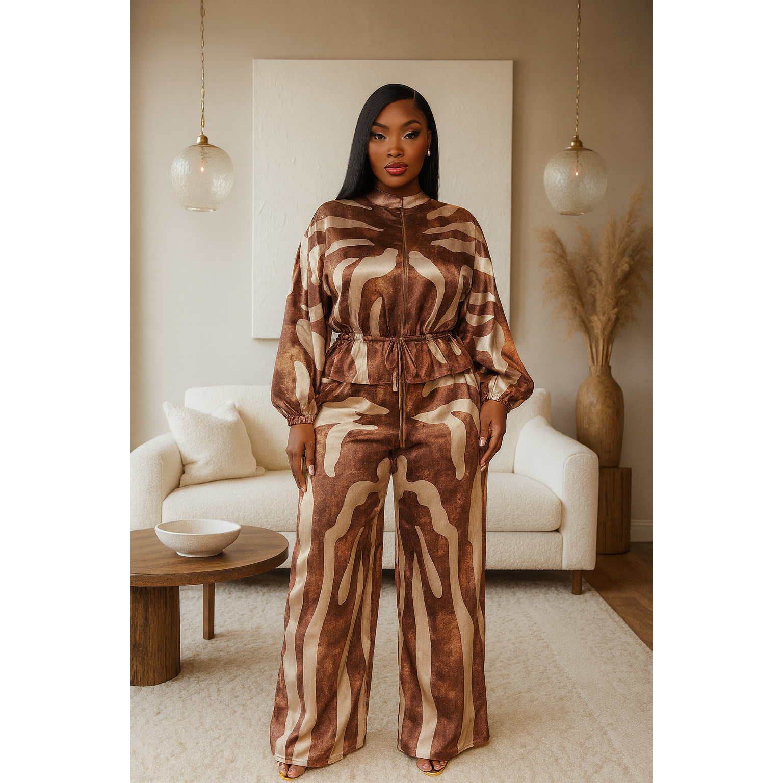 Chocolate 2pc Wide-Leg Set