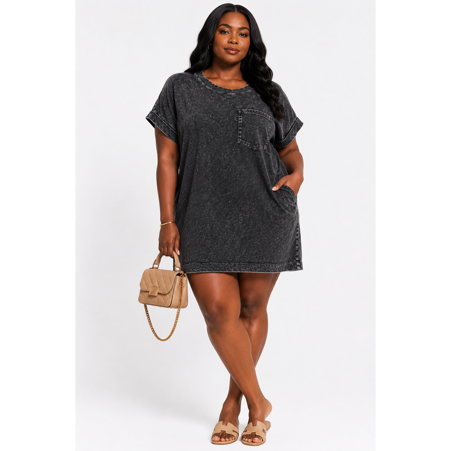 Soft Comfort Mineral Wash T-Shirt Dress