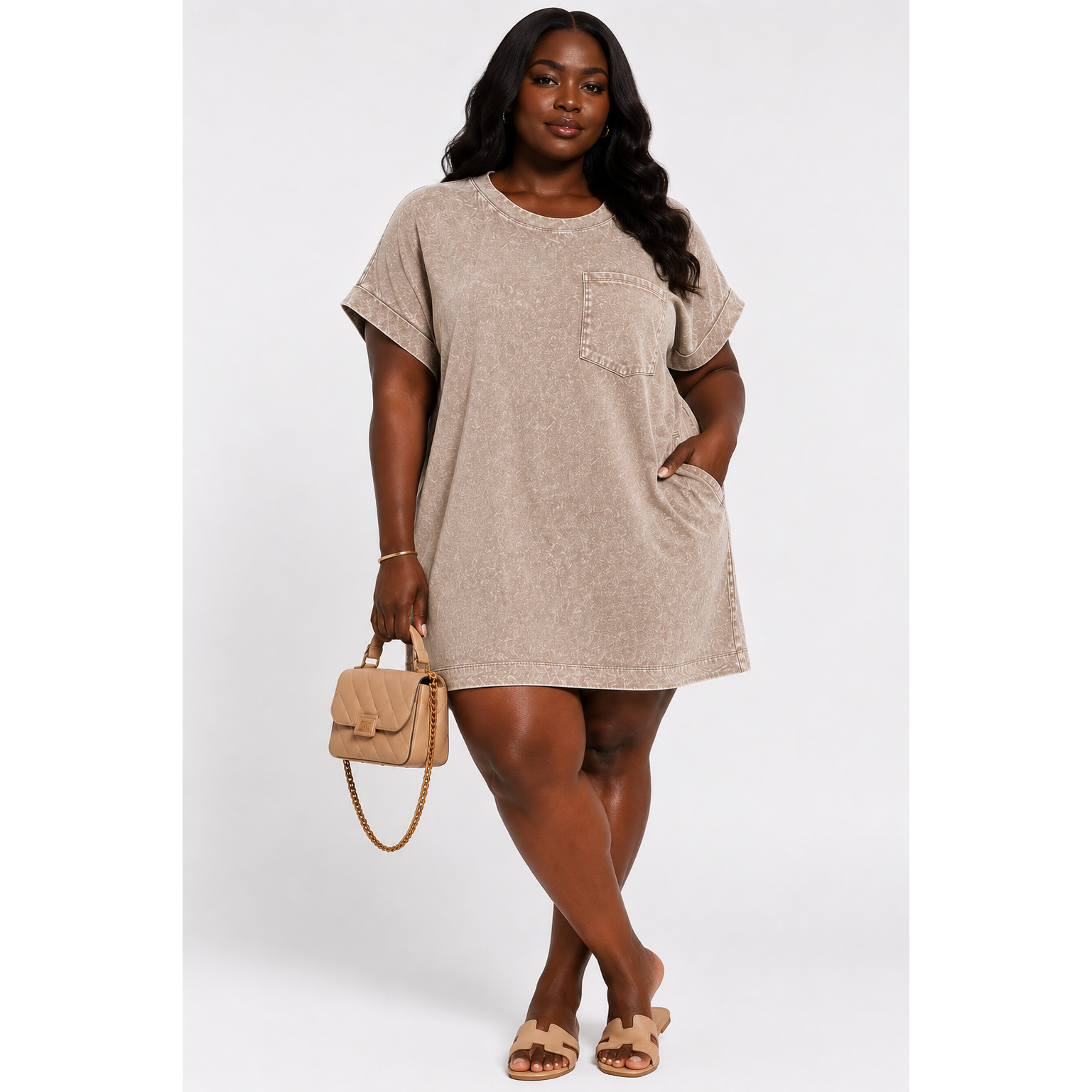 Soft Comfort Mineral Wash T-Shirt Dress