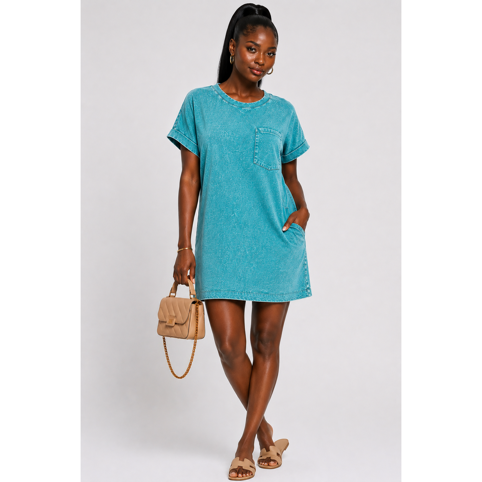 Soft Comfort Mineral Wash T-Shirt Dress