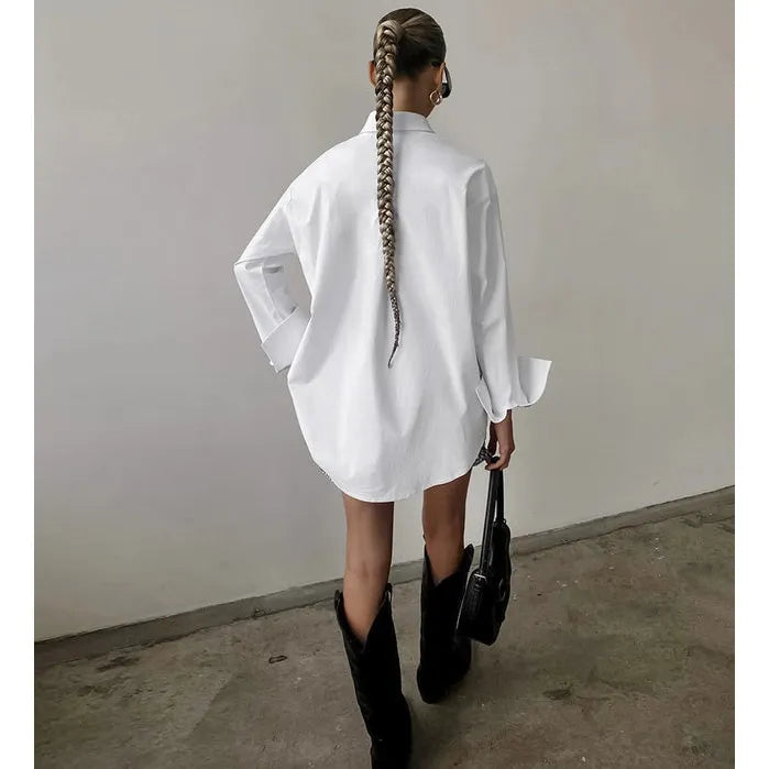 Chic White Menswear Shirt