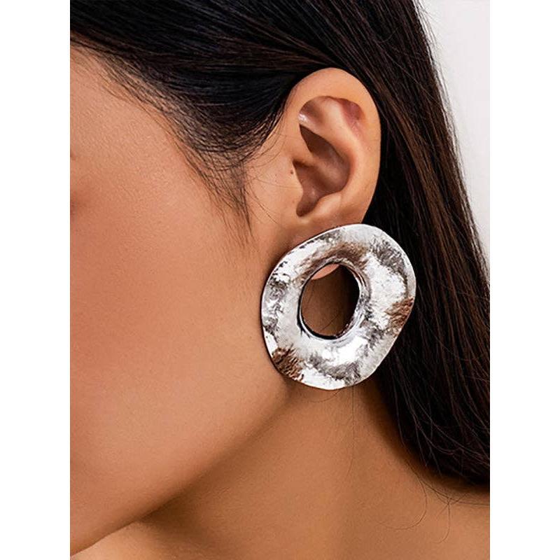 Geometric Hollow Solid Color Drop Earrings