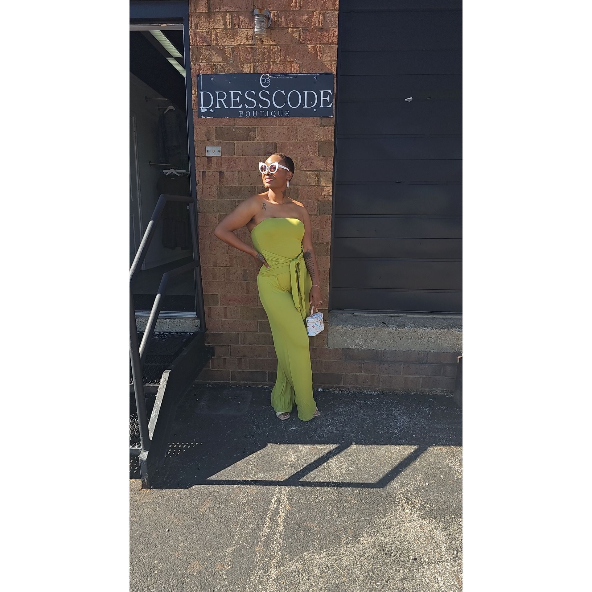 Strapless Wide Leg Pant Set