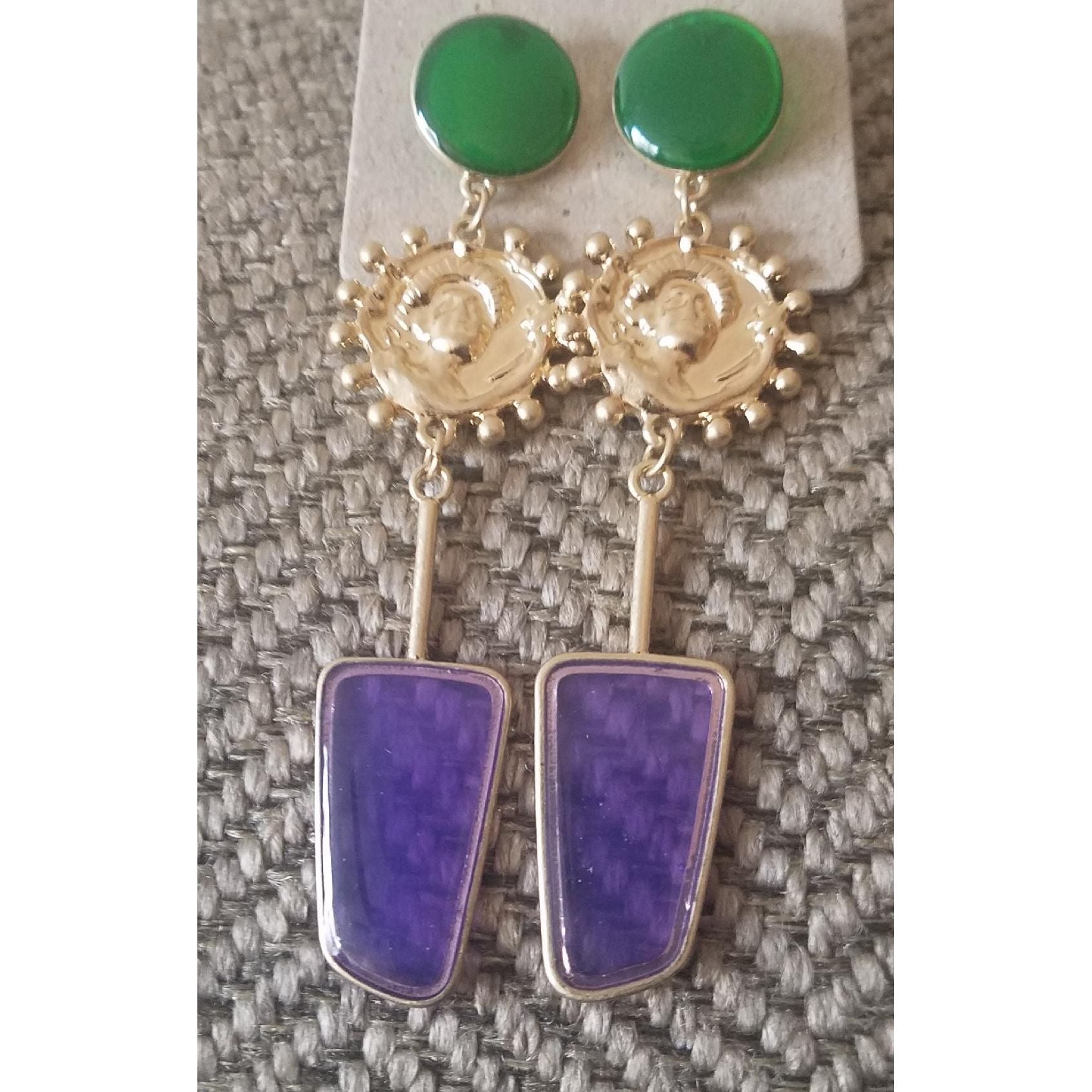 Gold Geometric Drop Earrings