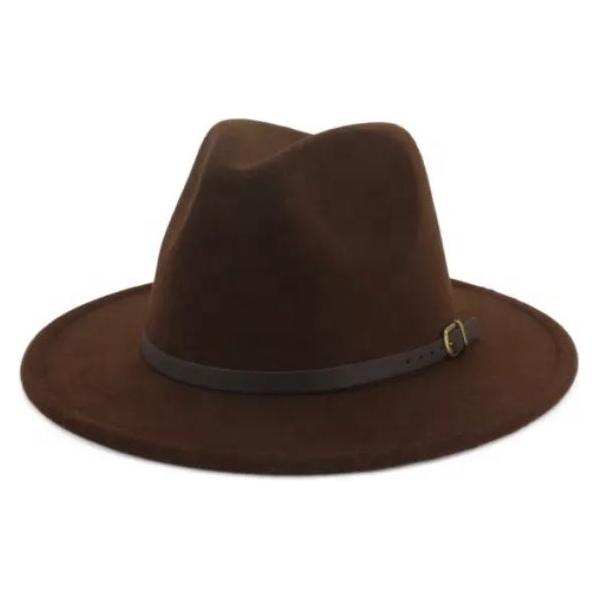 Ladies Wide Brim Wool Felt Fedora