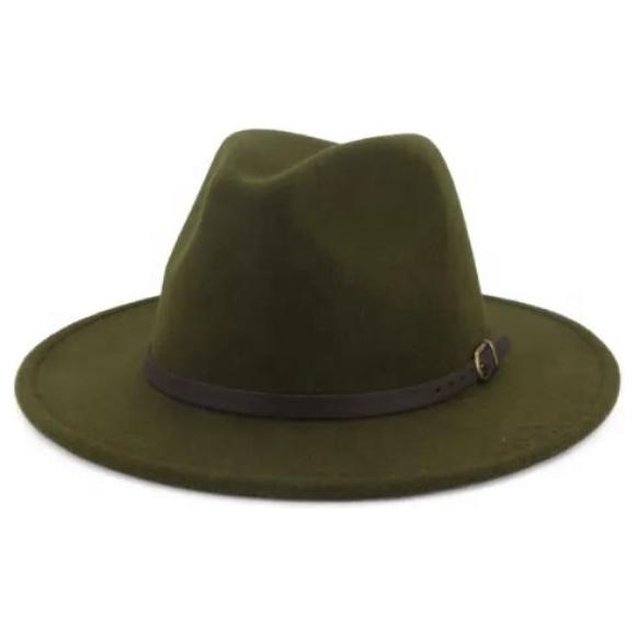 Ladies Wide Brim Wool Felt Fedora