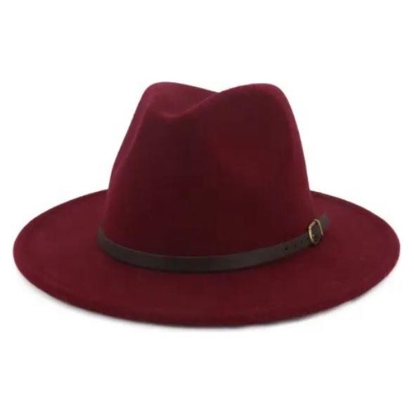 Ladies Wide Brim Wool Felt Fedora