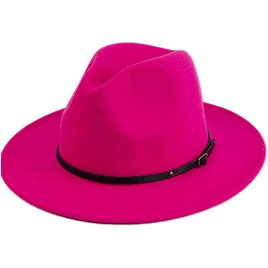 Ladies Wide Brim Wool Felt Fedora
