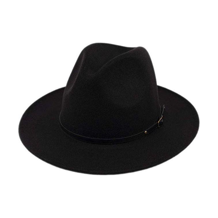 Ladies Wide Brim Wool Felt Fedora