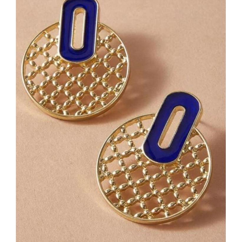 Gold Geometric Drop Earrings