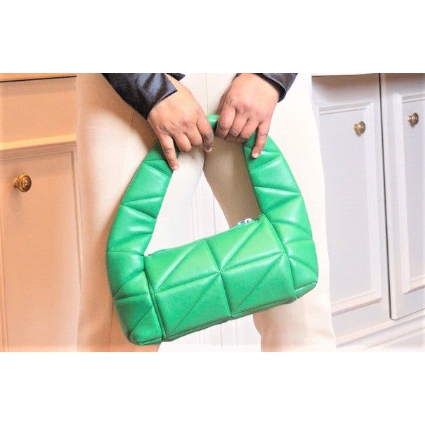 Green Quilted Hobo Handbag