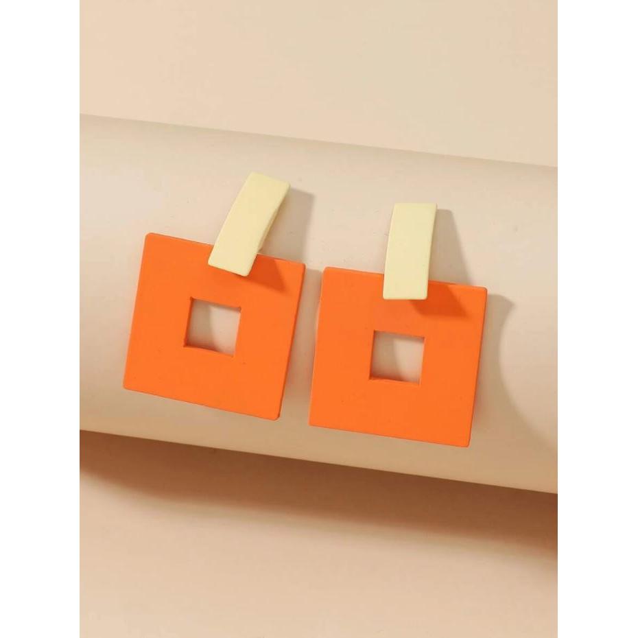 Orange Hollow Out Earrings