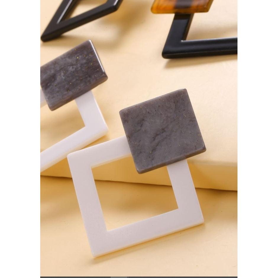 Majestic Desire Geometric Square Box Earrings