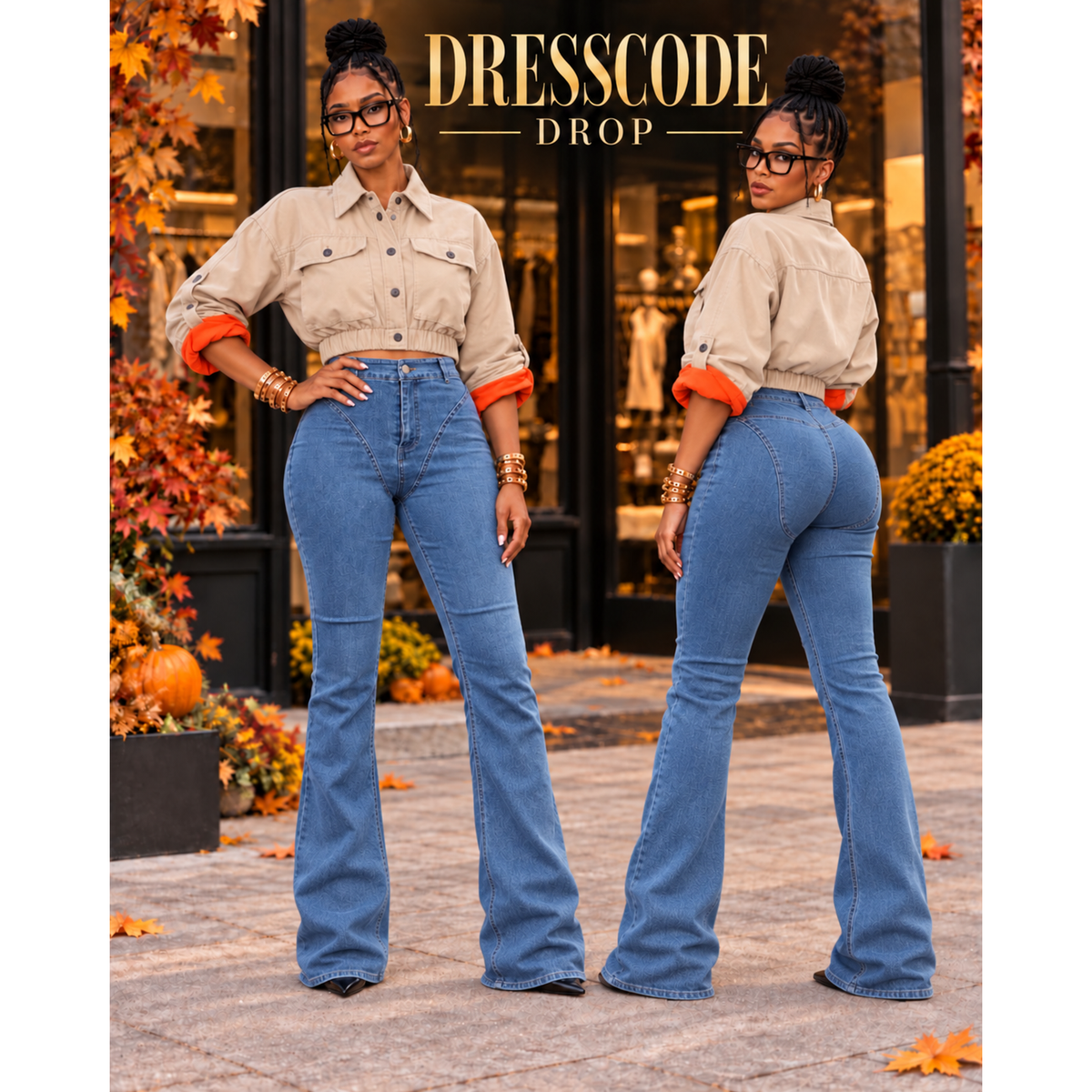 High-waist stacked flare jeans