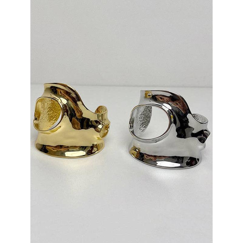 Geometric Hollow Bracelet Cuff