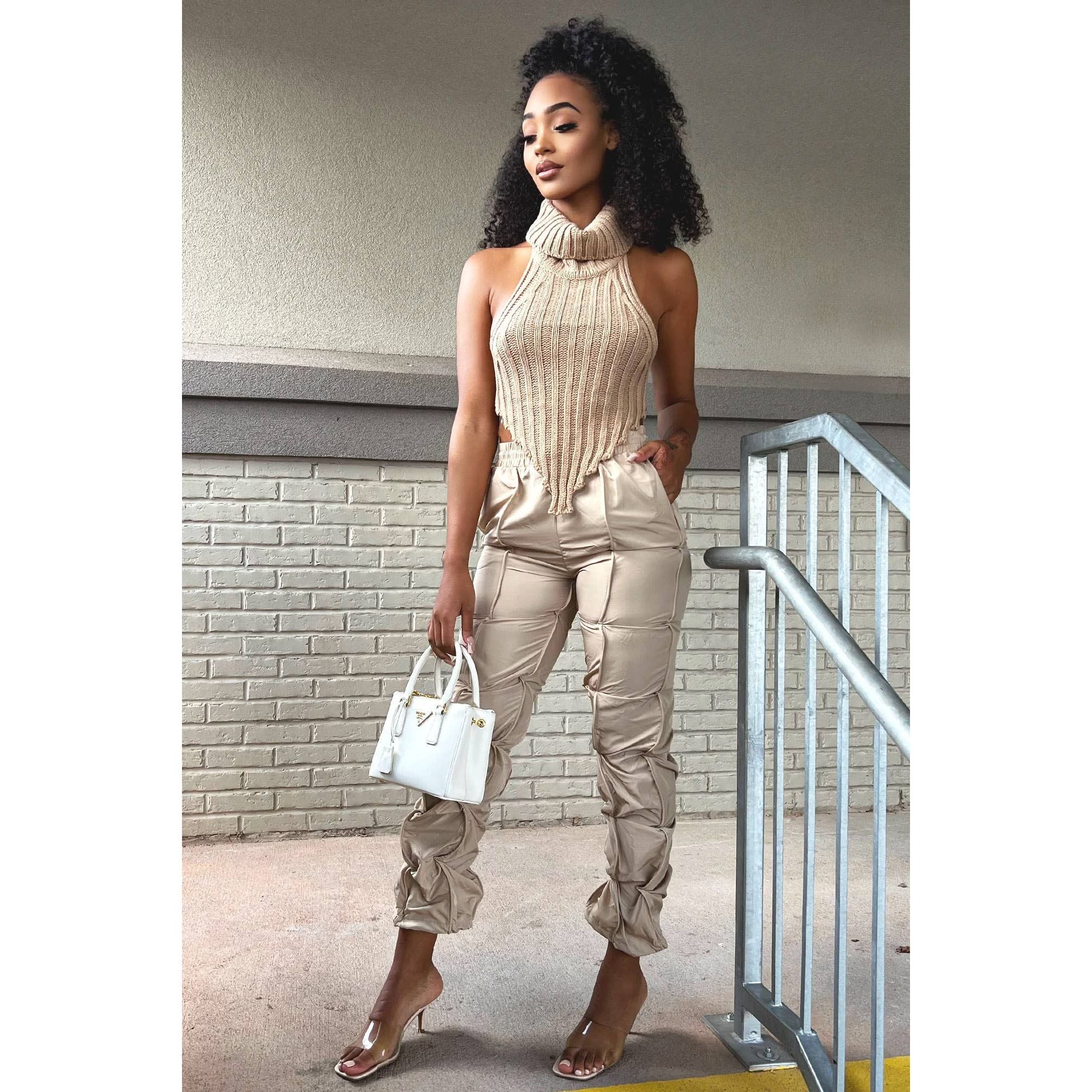 Ruched Parachute Pants