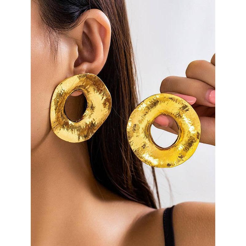 Geometric Hollow Solid Color Drop Earrings