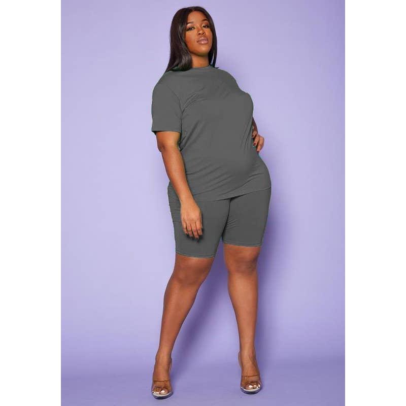 Curvy Jersey Tee & Shorts Set