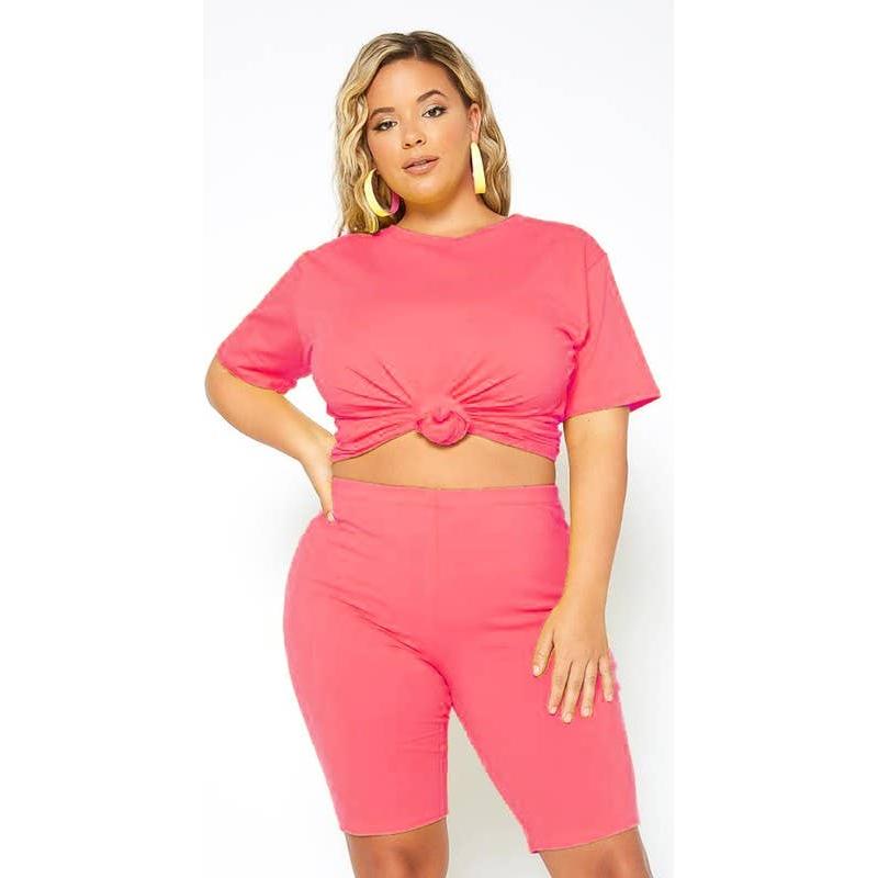 Curvy Jersey Tee & Shorts Set