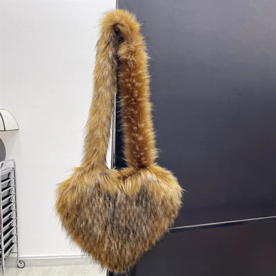 Luxe Fur Shoulder Crossbody Handbag