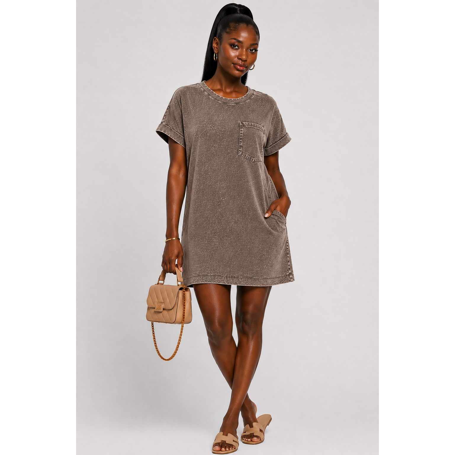 Soft Comfort Mineral Wash T-Shirt Dress