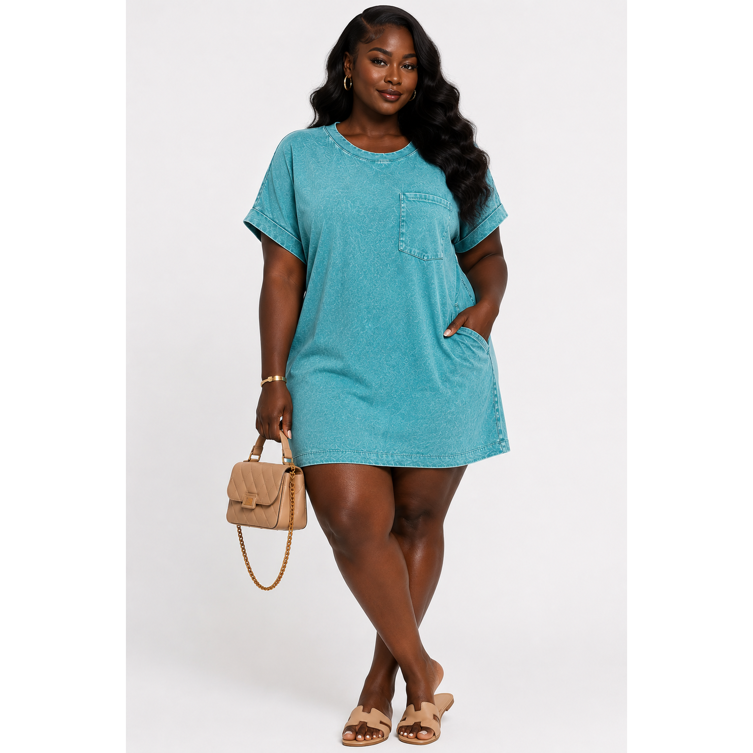 Soft Comfort Mineral Wash T-Shirt Dress
