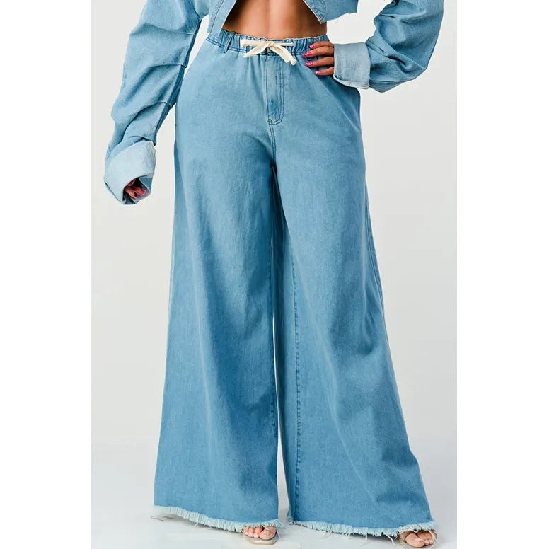 Wide Leg Denim Pants