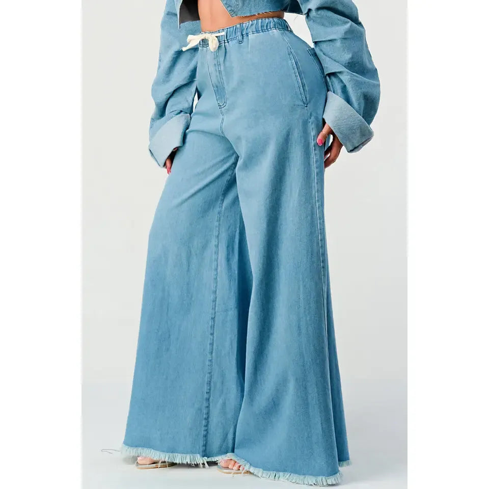 Wide Leg Denim Pants