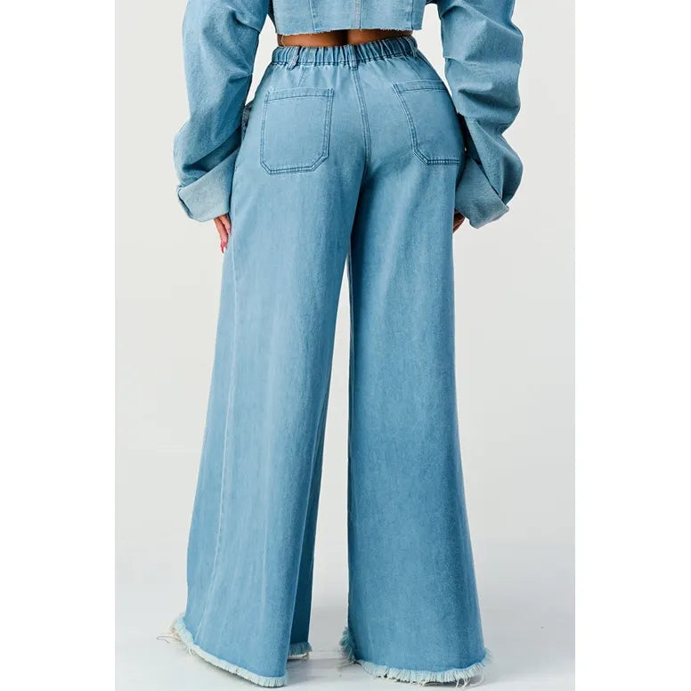 Wide Leg Denim Pants