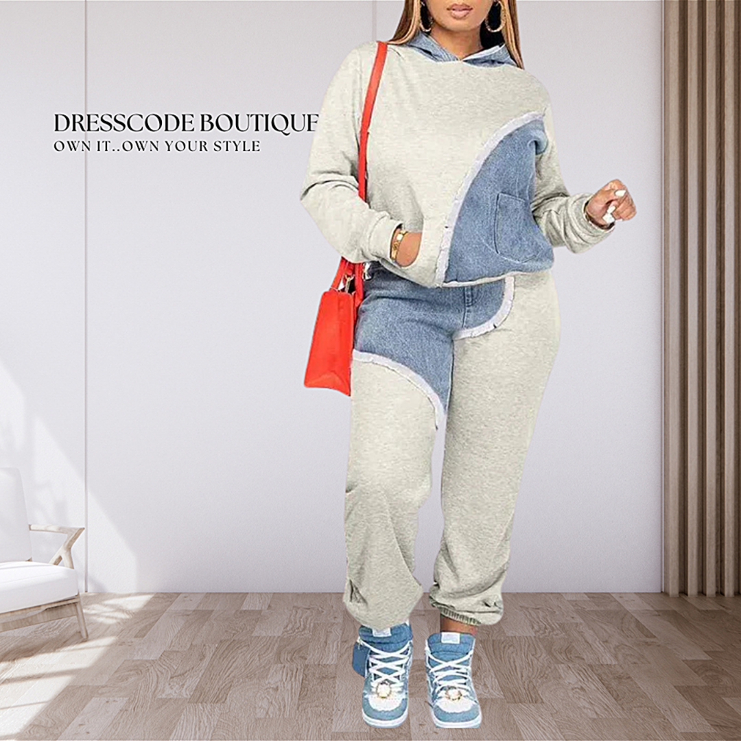 Cozy & Cute Denim Jogger Set