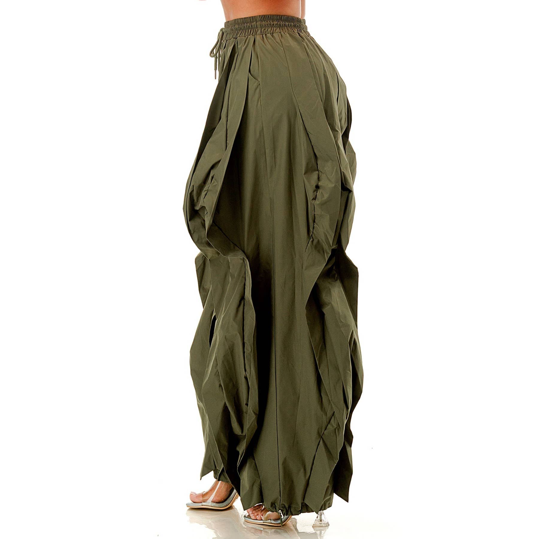 Oversized Wide Leg Ruffle Jogger Pants