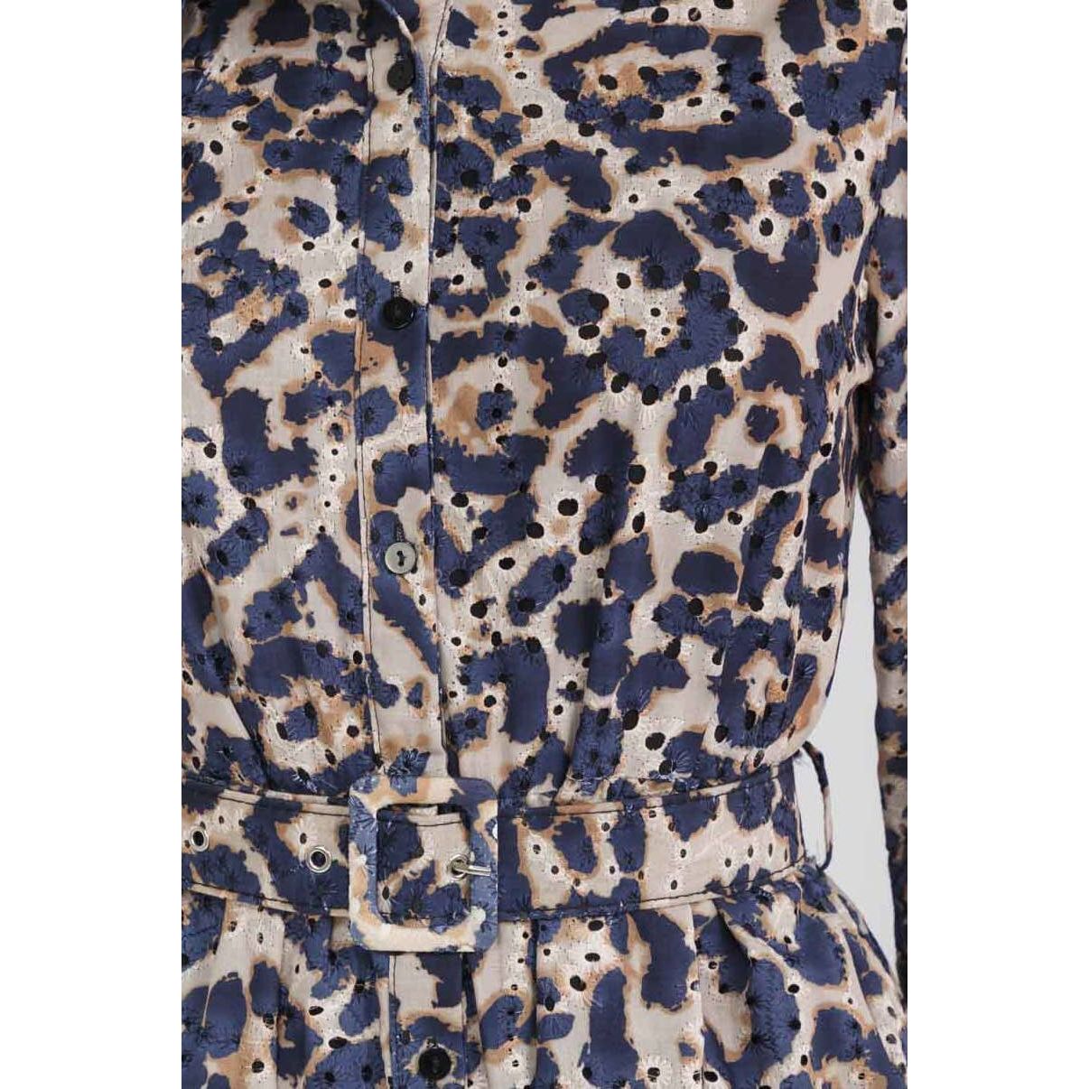 Animal Print Eyelet Maxi Dress