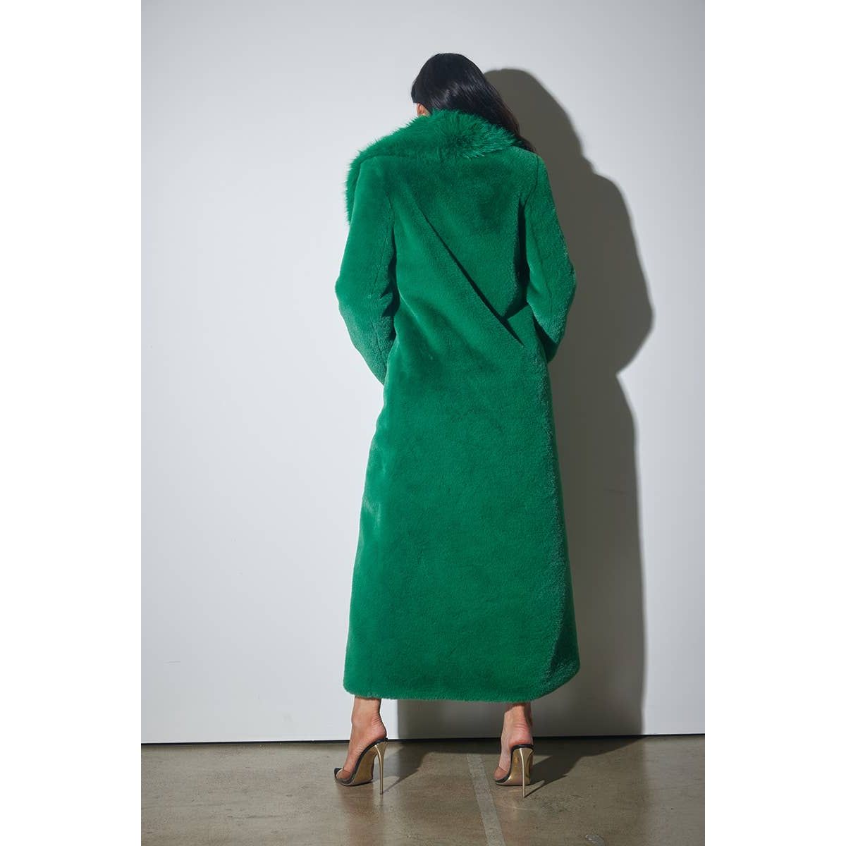 Faux Fur Long Coat with Pockets