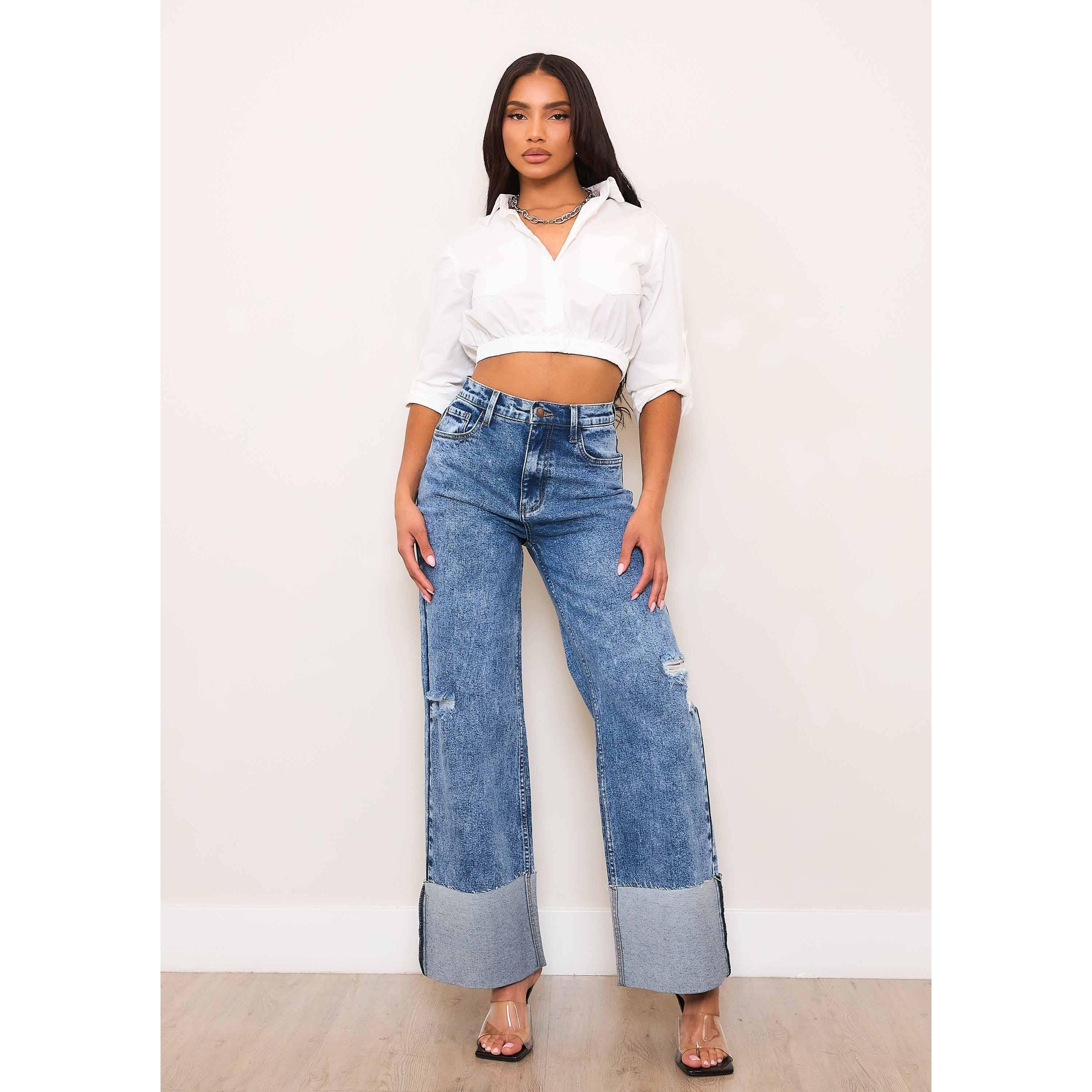 Cuff It Wide Leg Jeans