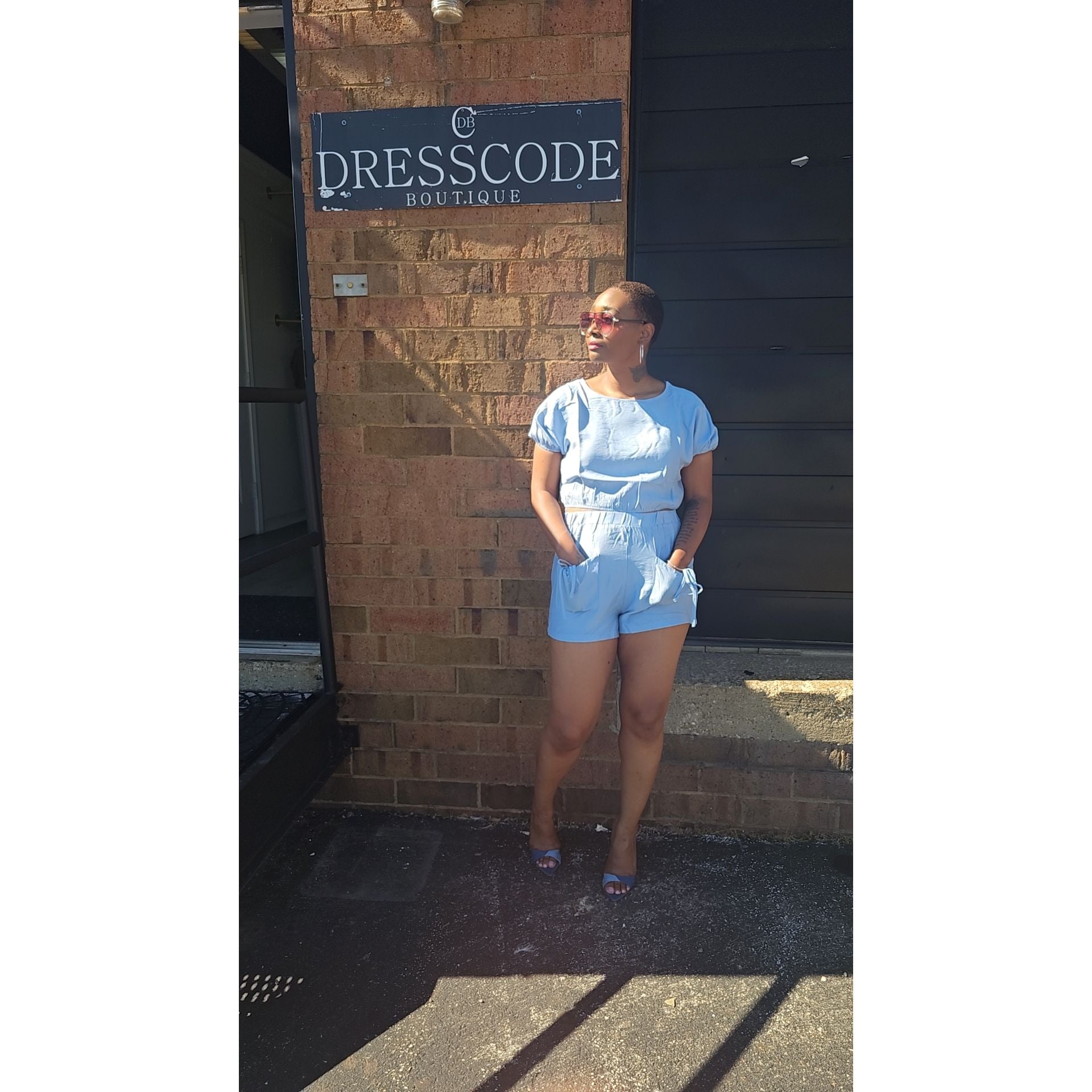 Airy Blue Short Set
