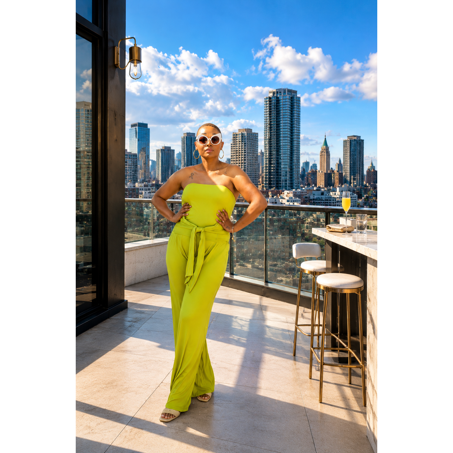 Strapless Wide Leg Pant Set