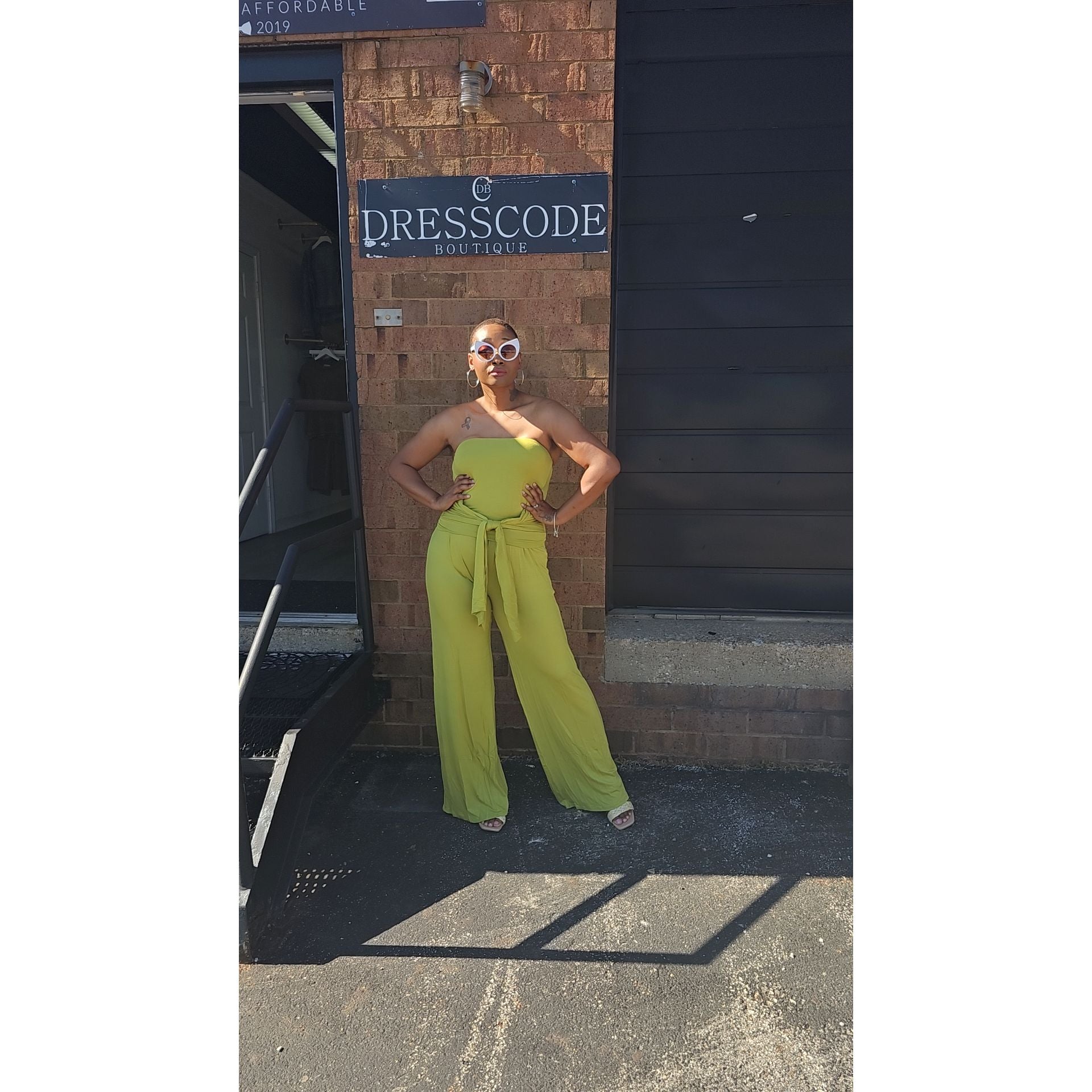 Strapless Wide Leg Pant Set