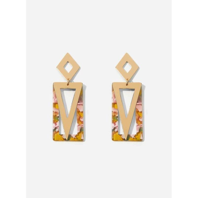 Rectangle Textured Drop Earrings