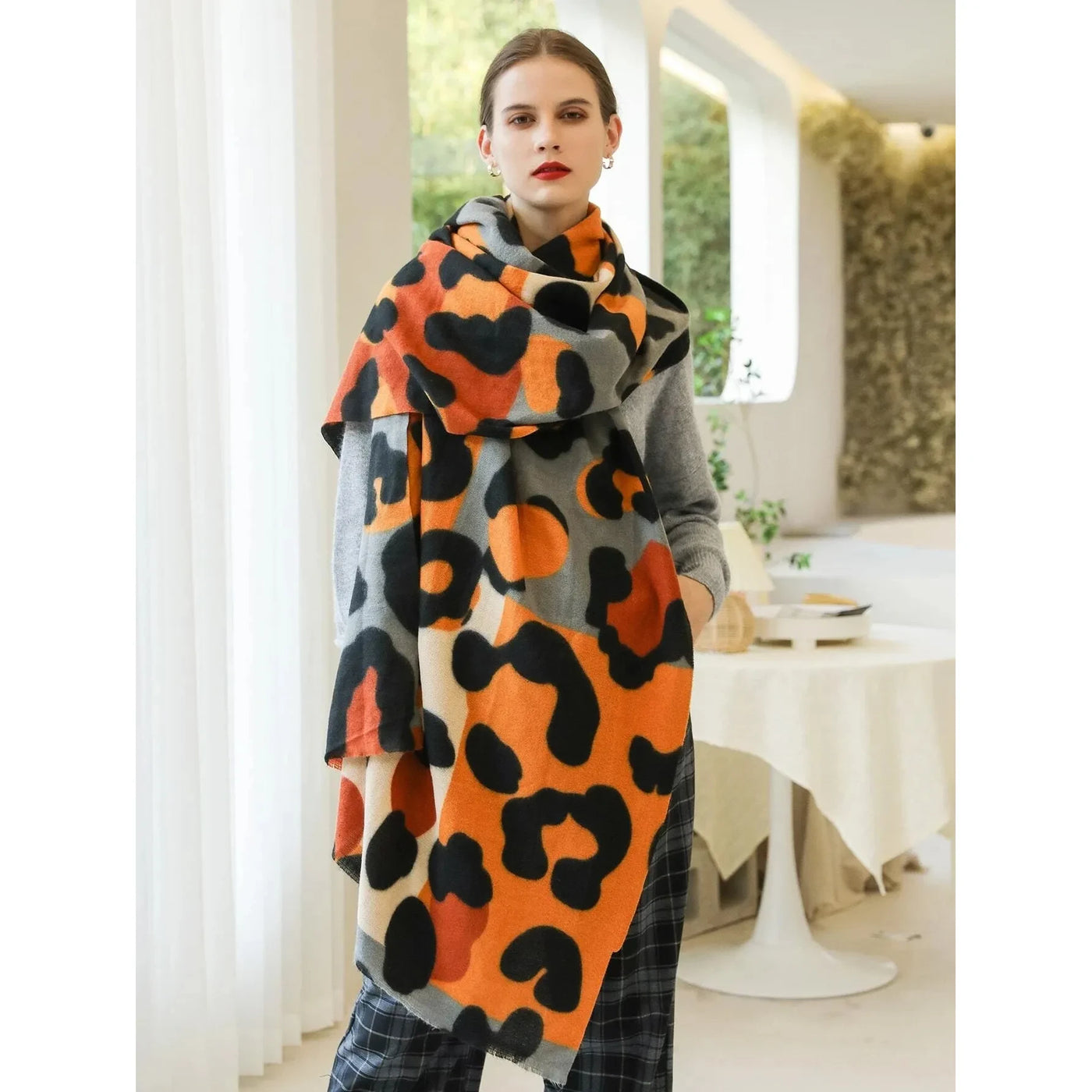 Graphic Print Scarf Wrap